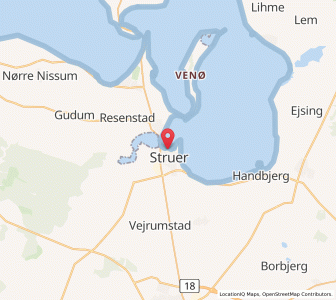 Map of Struer, Central Jutland