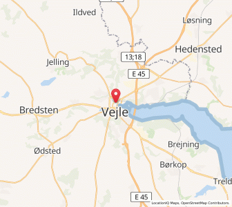 Map of Vejle, South Denmark