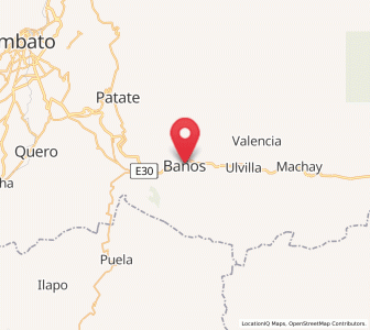 Map of Baños, Tungurahua