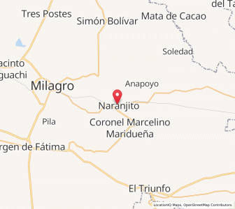 Map of Naranjito, Guayas