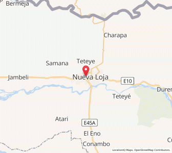 Map of Nueva Loja, Sucumbíos