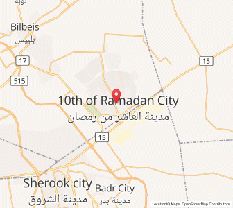 Map of Al ‘Āshir min Ramaḑān, Sharqia