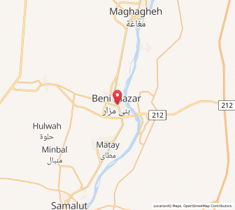 Map of Banī Mazār, Minya