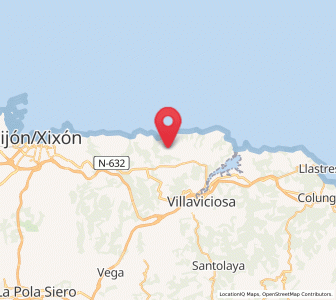 Map of Abedules, Asturias