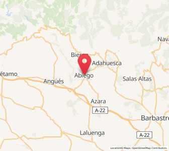 Map of Abiego, Aragon