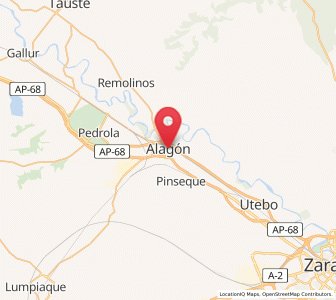 Map of Alagón, Aragon