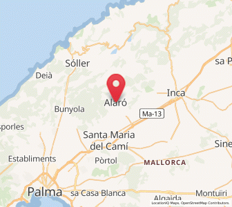 Map of Alaró, Balearic Islands
