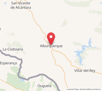 Map of Albuquerque, Extremadura