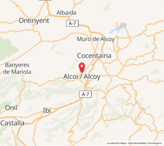 Map of Alcoy, Valencia