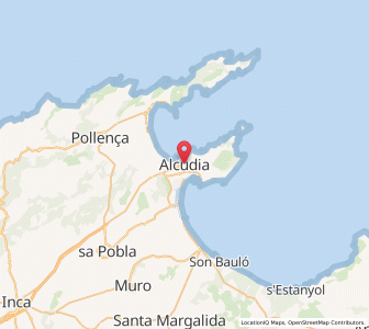 Map of Alcúdia, Balearic Islands