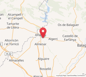 Map of Alfarràs, Catalonia