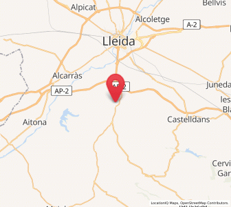 Map of Alfés, Catalonia