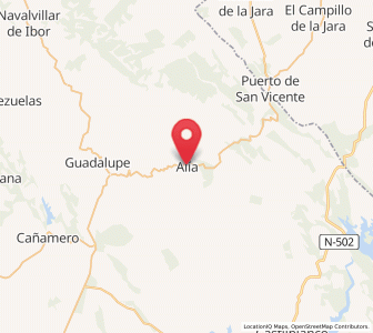 Map of Alía, Extremadura