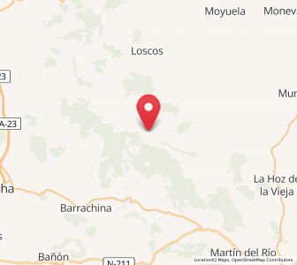 Map of Allueva, Aragon