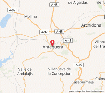 Map of Antequera, Andalusia