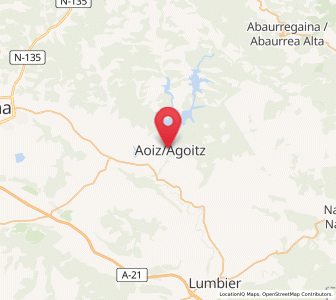 Map of Aoiz, Navarre
