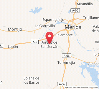 Map of Arroyo de San Serván, Extremadura