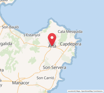 Map of Artà, Balearic Islands