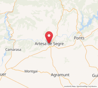 Map of Artesa de Segre, Catalonia