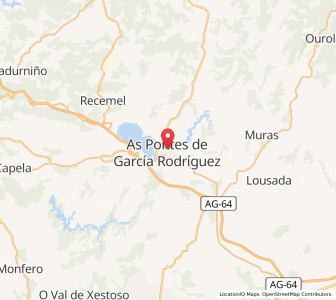 Map of As Pontes de García Rodríguez, Galicia