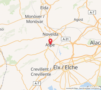 Map of Aspe, Valencia
