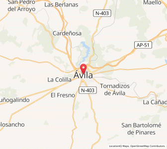 Map of Ávila, Castille and León