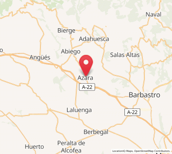 Map of Azara, Aragon