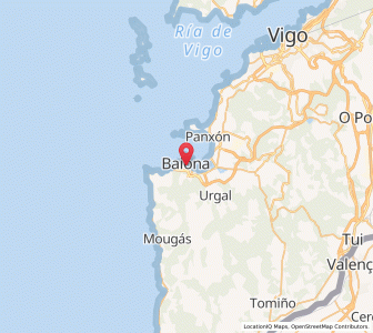 Map of Baiona, Galicia