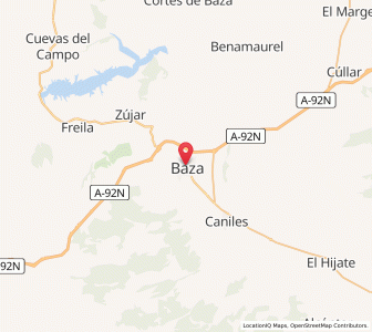 Map of Baza, Andalusia