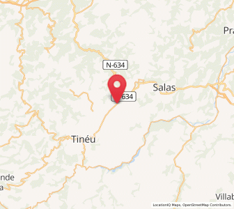 Map of Bedures, Asturias