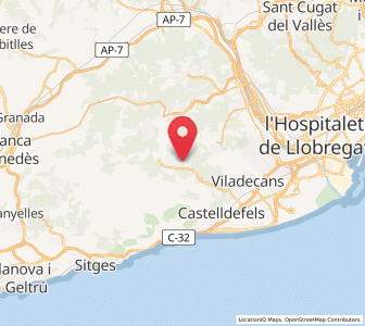 Map of Begues, Catalonia