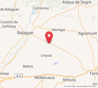 Map of Bellcaire d'Urgell, Catalonia