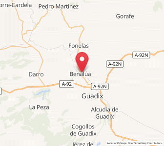 Map of Benalúa de Guadix, Andalusia
