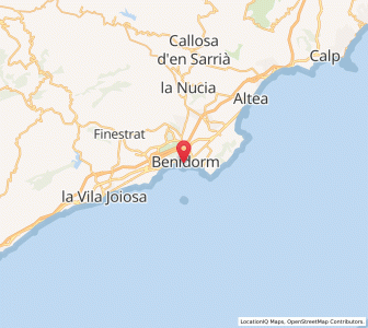 Map of Benidorm, Valencia