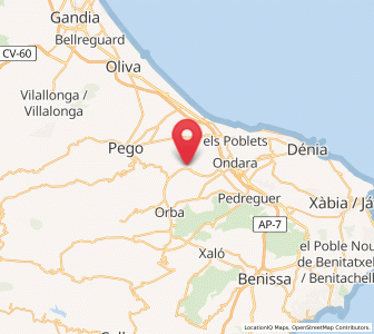 Map of Benimeli, Valencia