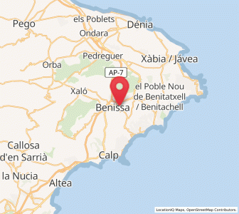 Map of Berdica, Valencia