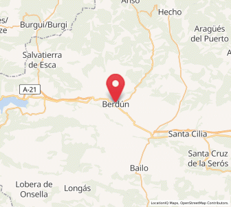 Map of Berdún, Aragon