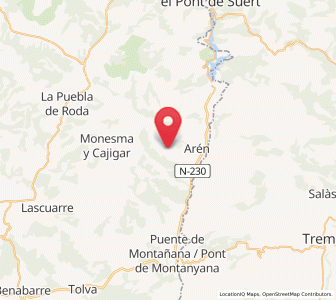 Map of Berganui, Aragon