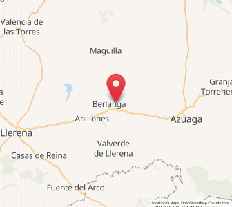 Map of Berlanga, Extremadura