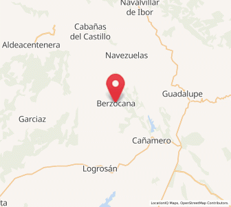 Map of Berzocana, Extremadura