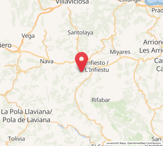 Map of Bierces, Asturias