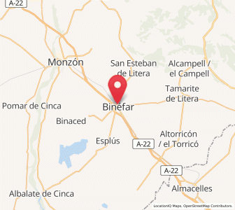 Map of Binéfar, Aragon
