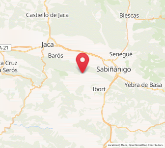 Map of Binué, Aragon
