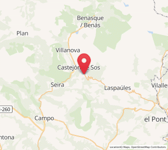 Map of Bisaurri, Aragon
