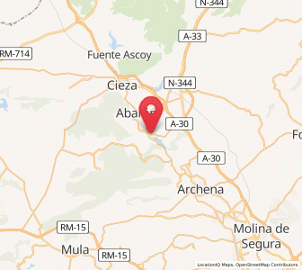Map of Blanca, Murcia