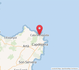 Map of Cala Mesquida, Balearic Islands