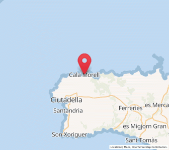 Map of Cala Morell, Balearic Islands