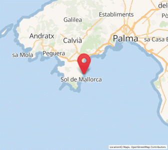 Map of Cala Vinyes, Balearic Islands
