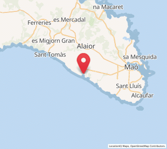 Map of Cala'n Porter, Balearic Islands