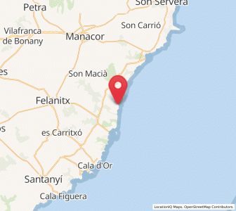 Map of Cales de Mallorca, Balearic Islands